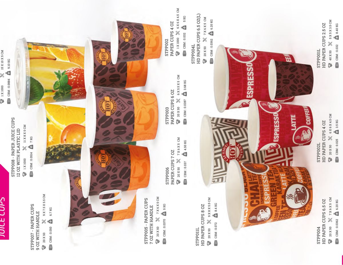 Coffee & Juice Cups — In Use
