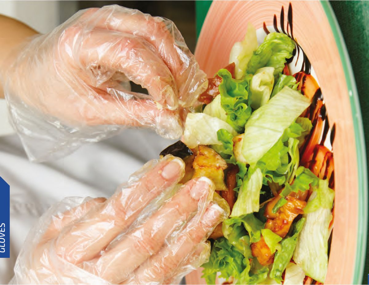 Disposable Food Gloves — In Use