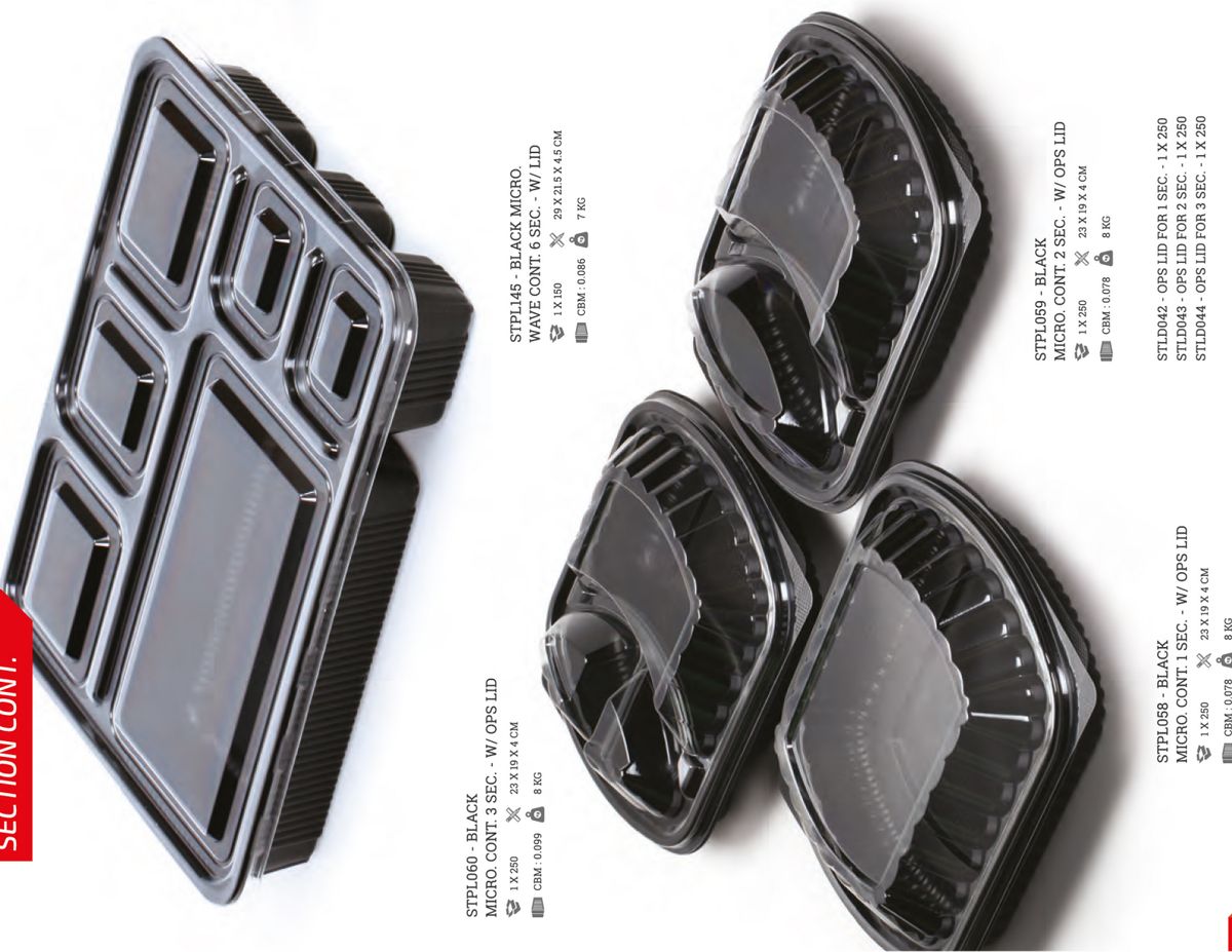 Multi-Section Meal Containers — In Use