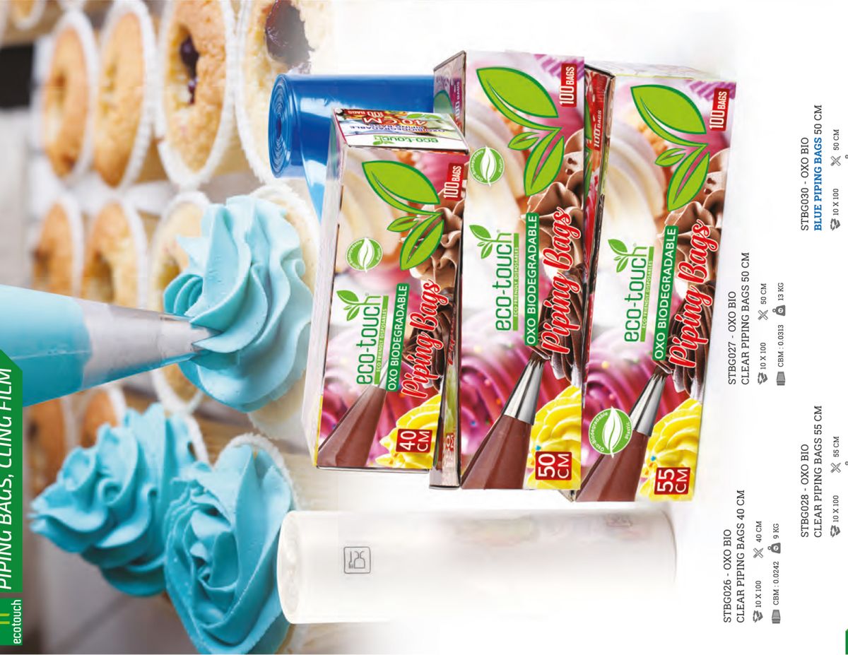 OXO-Bio Cling Film & Piping Bags — In Use